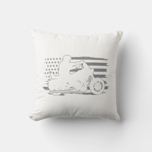 Coussin Moto Patriotique Vintage American Flag Biker
