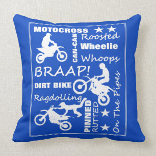Coussin Motocross Dirt Vélo Sports Terminologie Typographi