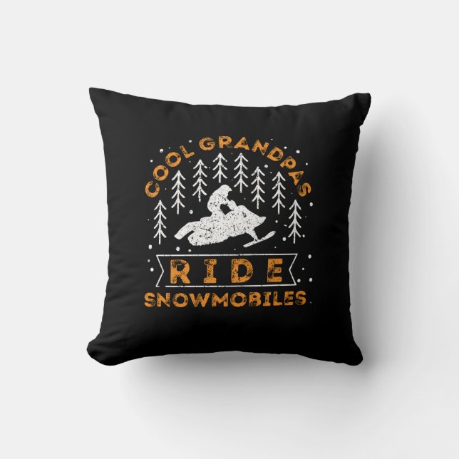 Coussin Motoneige - Grandpas Cool Circuler Motoneiges (Recto)