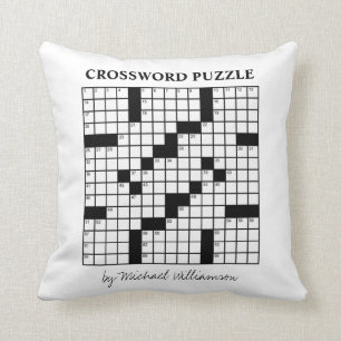 Coussin Mots croisés personnalisés drôles noir blanc