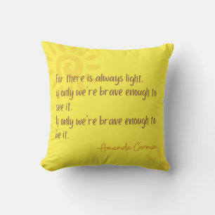 Coussin Mots d'investiture inspirants d'Amanda Gorman