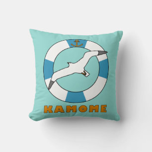 Coussin Mouette et anneau de natation bleu clair