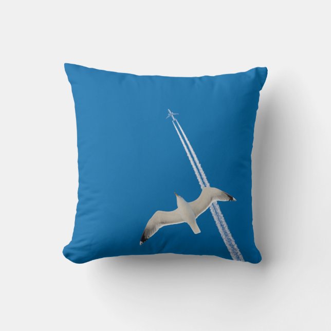 Coussin Mouette et avion (Recto)