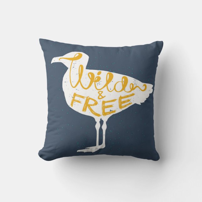 Coussin Mouette | sauvage et libre (Recto)