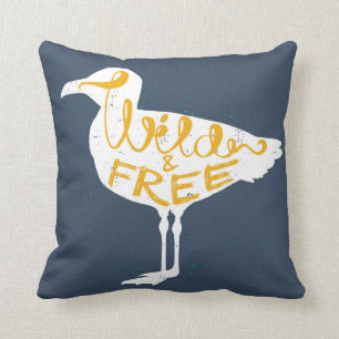 Coussin Mouette sauvage et libre