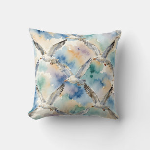 Coussin Mouettes à l'aquarelle motif sans couture Maison C