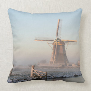 Coussin Moulin à vent dans la neige au carreau de lever d