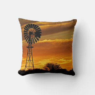 Coussin Moulin à vent et coucher de soleil, William Creek,