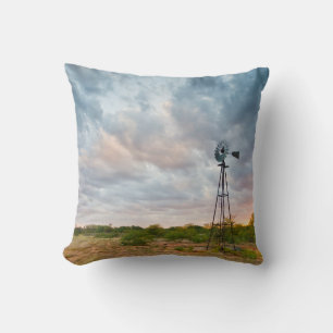 Coussin Moulin à vent et nuages au coucher du soleil