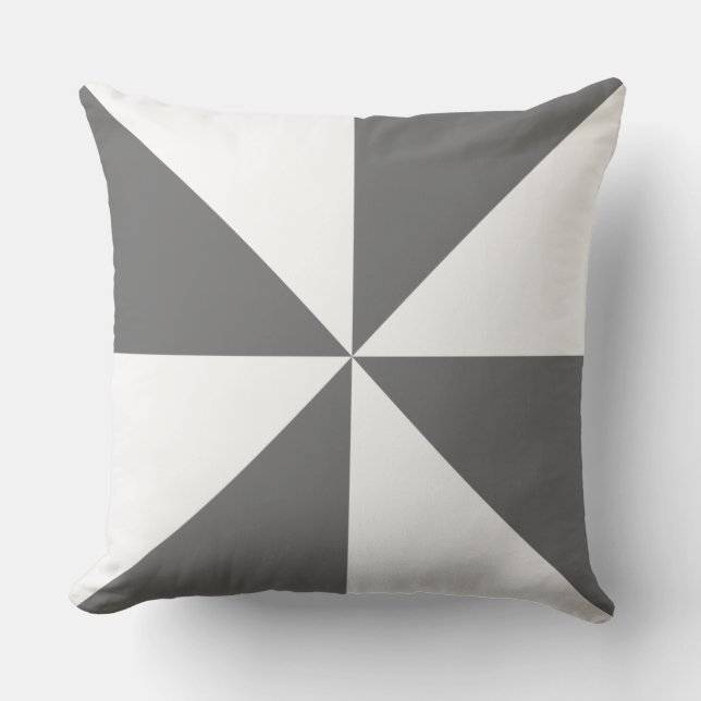 Coussin Moulin à vent gris et blanc (Recto)
