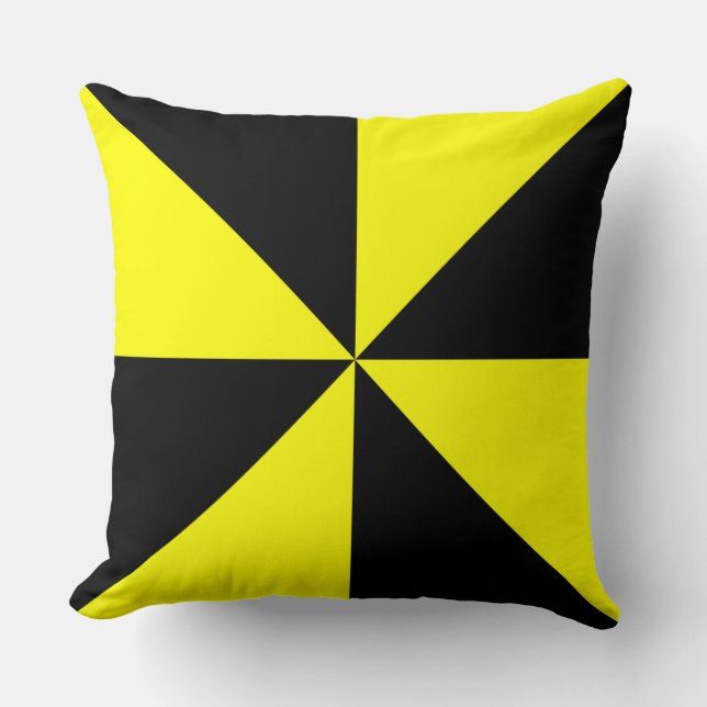 Coussin Moulin à vent jaune et noir (Recto)