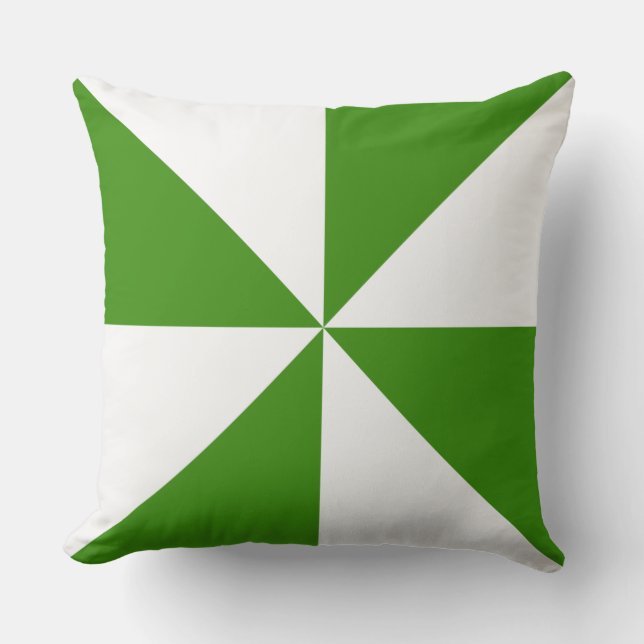 Coussin Moulin à vent vert et blanc (Recto)