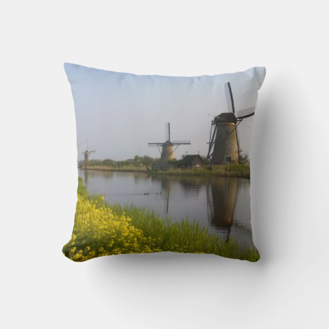 Coussin Moulins à vent le long du canal à Kinderdijk (Recto)