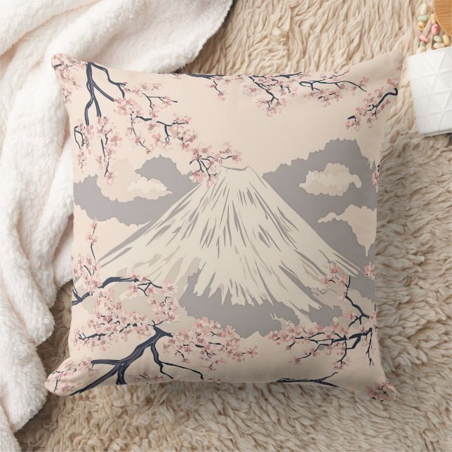 Coussin Mount Fuji with Cherry Blossoms – Japanese (2) (Couverture)