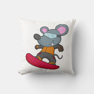 Coussin Mouse as Snowboarder