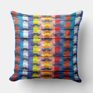Coussin Moustache drôle sur bois #2