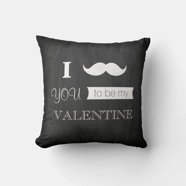 Coussin Moustache du tableau I vous à être mon Valentine (Recto)