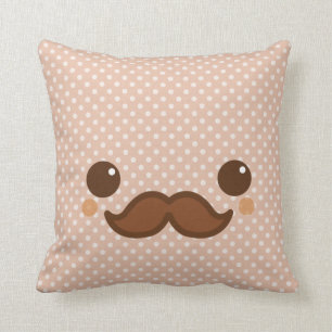 Coussin Moustache mignonne de café