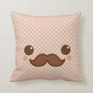 Coussin Moustache mignonne de café