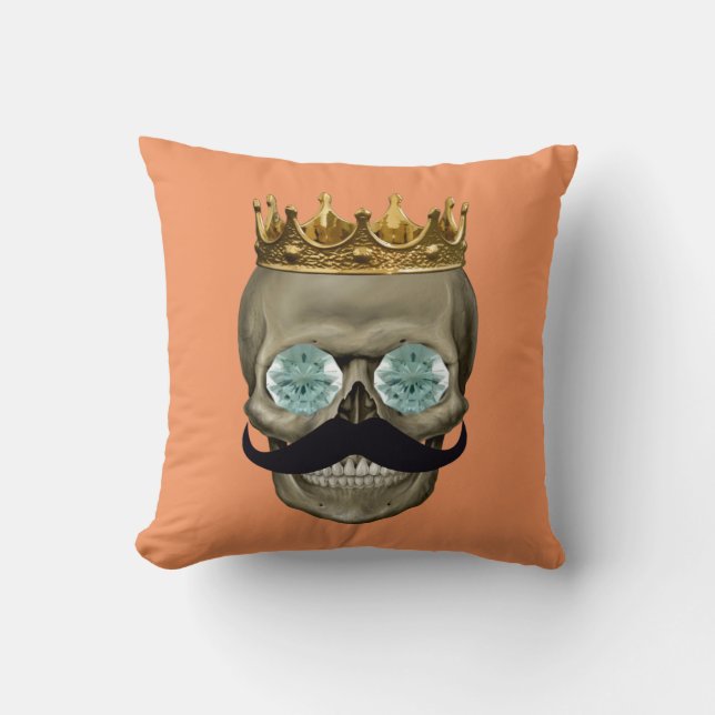 Coussin Moustache riche de crâne (Recto)
