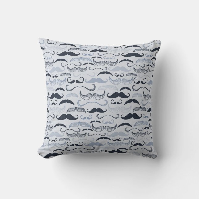Coussin Moustaches bleues de hippie (Recto)