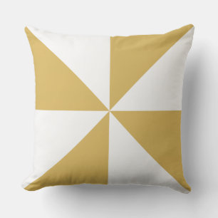 Coussin Moustiquaire Jaune et Blanc en Tourbillon
