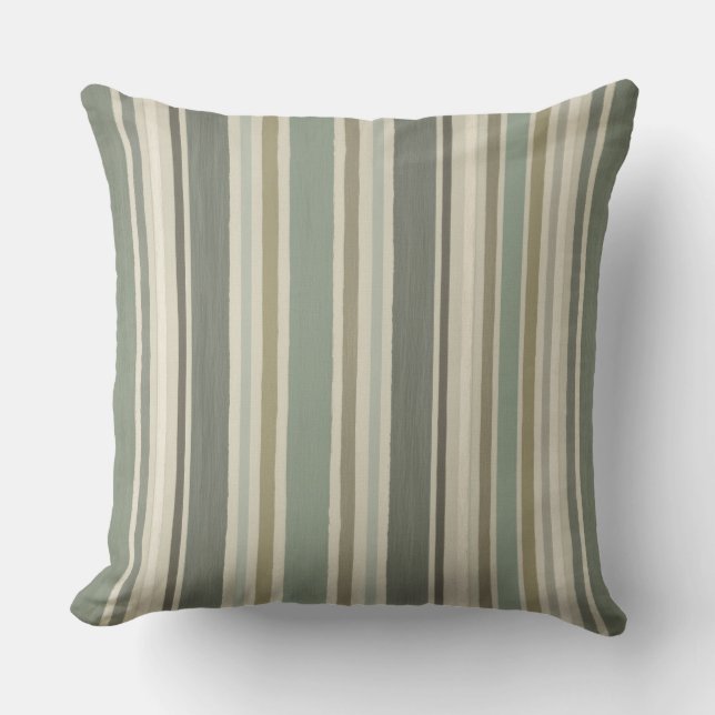 Coussin Moutarde Douce Verte Maison de Campagne Gris Brun  (Recto)