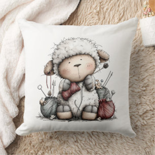 Coussin Mouton à Tricoter Mignon Fantaisiste