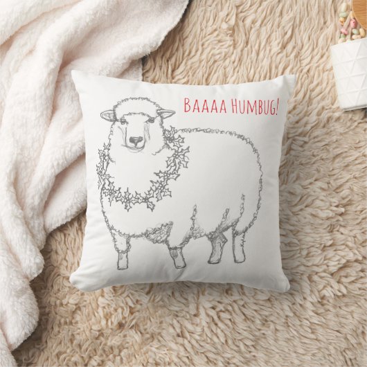 Coussin Mouton avec houx (Couverture)