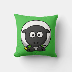 Coussin Mouton de dessin sur vert