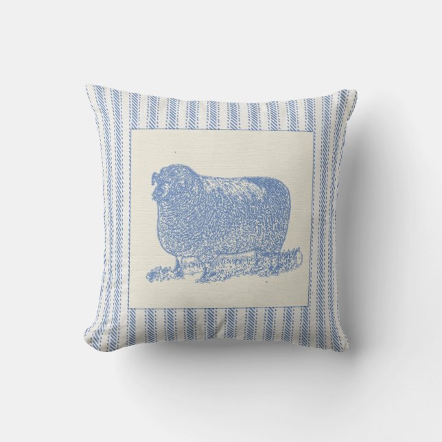 Coussin Moutons de basse cour avec le coutil (Recto)