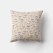 Coussin Moutons mignons endormis et Lune avec Étoiles (Verso)