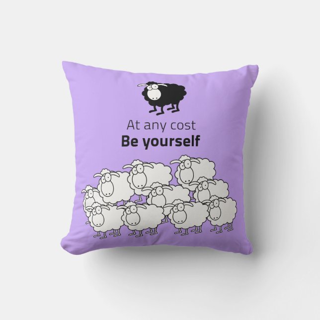 Coussin Moutons noirs et blancs (Recto)