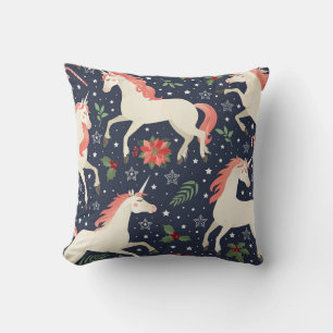 Coussin Moyen Age imprimer Unicornes sur une florale de No