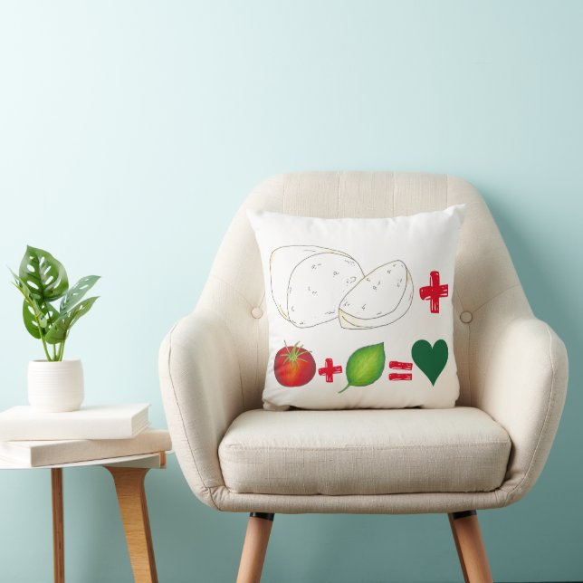 Coussin Mozzarella italienne + Tomate + Basil = Coeur d'am (Chaise)