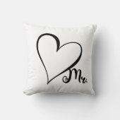 Coussin Mr. Black Heart Throw Pillow (Recto)