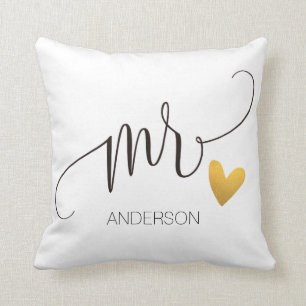 Coussin Mr Mr& Mme Calligraphie Mariage personnalisé-2