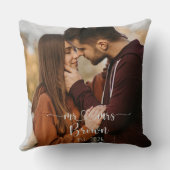 Coussin Mr & Mrs Personalized Photo Throw Pillow (Verso)