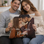 Coussin Mr & Mrs Personalized Photo Throw Pillow