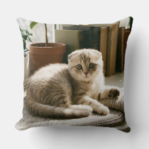 Coussin Mug Chaton Écossais Pliable Mignon - Café Amateur