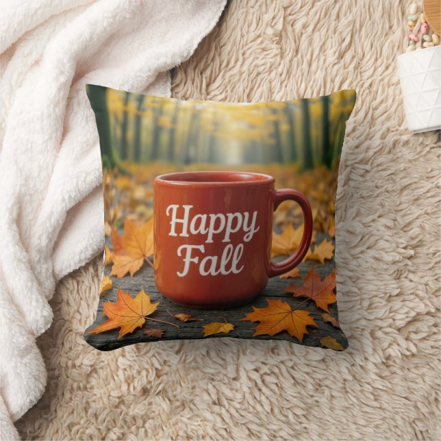 Coussin Mug rouge pour une belle chute (Couverture)