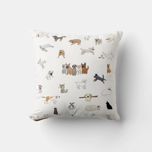 Coussin Multi-Chiens - carreau (Recto)