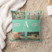 Coussin Multi Photo monogram wedding family gift  (Couverture)
