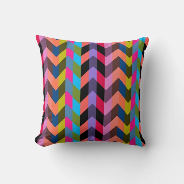 Coussin Multicolor Chevron Zigzag 2 (Recto)
