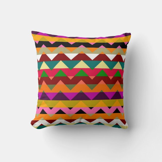 Coussin Multicolor Chevron Zigzag Stripe Motif 11 (Recto)