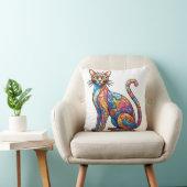 Coussin Multicolor Mosaic drôle Chat 756 (Chaise)