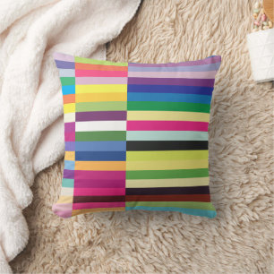 Coussin Multicolor Motif à bandes colorées