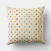 Coussin Multicolor Polka Dot Confetti Throw Pillow (Verso)