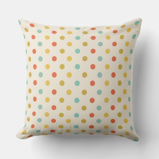 Coussin Multicolor Polka Dot Confetti Throw Pillow (Recto)