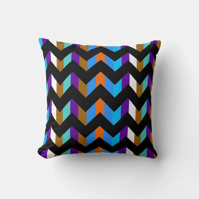 Coussin Multicolore Chevron Zigzag 6 (Recto)